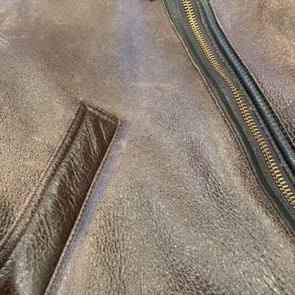 MENS SCHOTT CLASSIC B-3 SHEEPSKIN LEATHER BOMBER - Picture 7 of 16